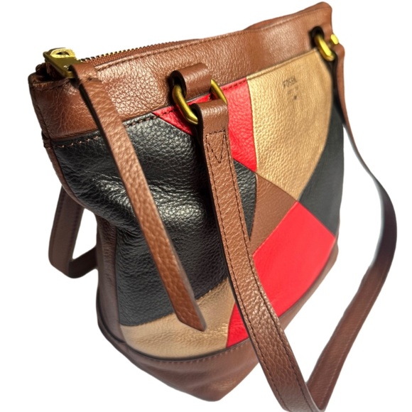 Fossil Multicolor Patchwork Leather Shoulder Bag Purse - Picture 4 of 11